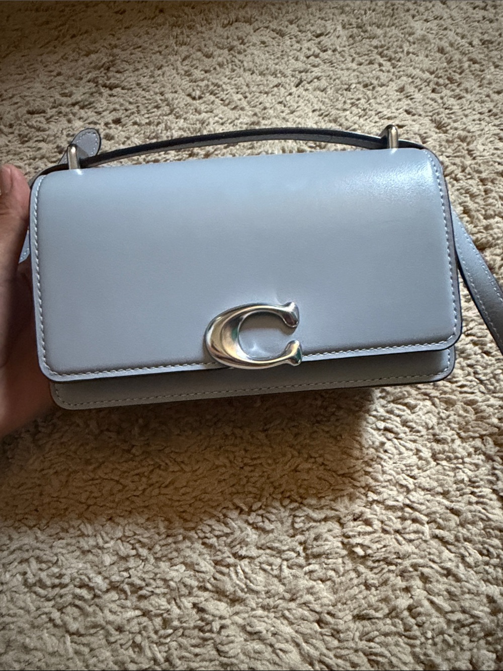 Coach light blue Leather bandit Crossbody Bag
